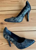 Pumps Marco Tozzi - Zilver Zwart Metallic - maat 37, Pumps, Zwart, Ophalen of Verzenden, Zo goed als nieuw