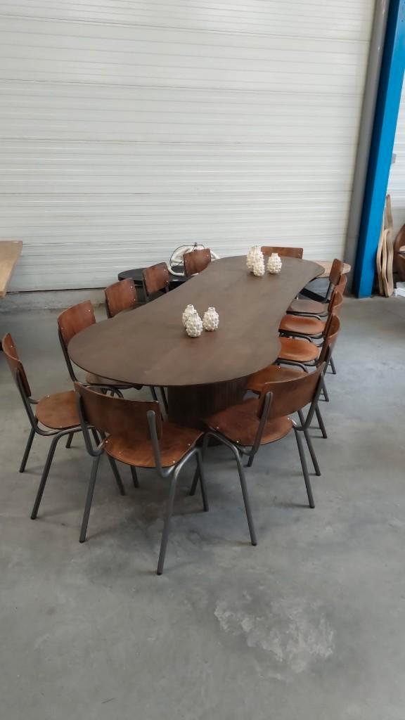 Hele grote eetkamerset 300 x 110 ( 85 ) cm en 12 stoelen, Huis en Inrichting, Tafels | Eettafels, Zo goed als nieuw, 50 tot 100 cm