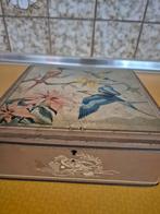 Antieke blikken doos met vogels, Verzamelen, Blikken, Ophalen of Verzenden