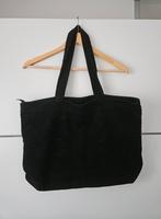 Corduroy schoudertas zwart met rits, Ophalen of Verzenden, Zo goed als nieuw, Zwart