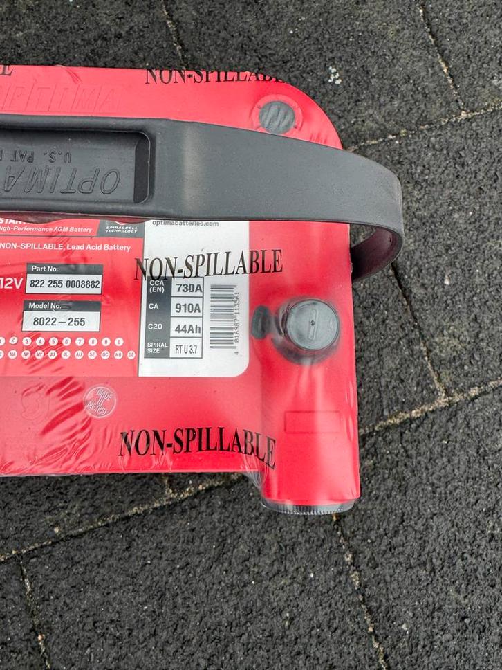 Optima Red Top 44Ah Startaccu - Nieuw in Verpakking, Auto-onderdelen, Accu's en Toebehoren, Amerikaanse onderdelen, Oldtimer onderdelen