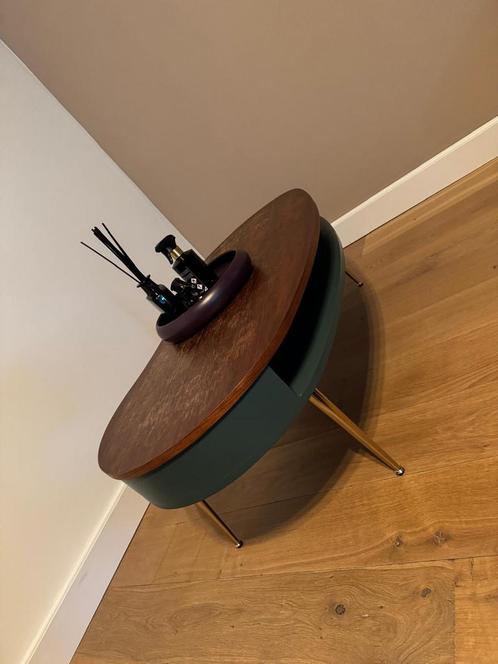 Salontafel interieurs walnoot met groen, Huis en Inrichting, Tafels | Salontafels, Gebruikt, Ophalen of Verzenden