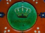 Wandbord zilveren jubileum van Koningin Wilhelmina 1898-1923, Antiek en Kunst, Antiek | Keramiek en Aardewerk, Ophalen of Verzenden