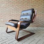 vintage fauteuil slede stoel jaren 70 leren fauteuil stoel, Huis en Inrichting, Fauteuils, Kolibrivintagehal@gmail.com, Gebruikt