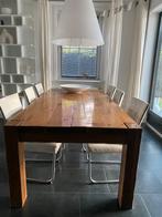 Eiken houten tafel, Ophalen, Gebruikt, 200 cm of meer, 50 tot 100 cm