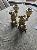 Apen Kandelaars - Set van 2, Huis en Inrichting, Woonaccessoires | Kandelaars en Kaarsen, Bruin, Ophalen of Verzenden, Zo goed als nieuw
