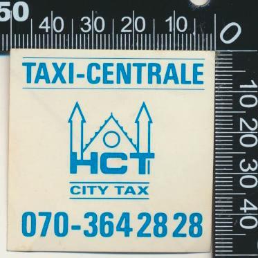 Sticker: Taxi Centrale HCT, Verzamelen, Stickers, Zo goed als nieuw, Bedrijf of Vereniging, Ophalen of Verzenden