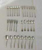 Verschillende verzilverde gebaksvorkjes en theelepeltjes, Antiek en Kunst, Ophalen of Verzenden