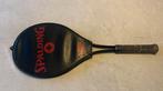 Spalding Large Bow Vintage Tennisracket met Hoes, Sport en Fitness, Tennis, Ophalen of Verzenden, Gebruikt, Racket, L3