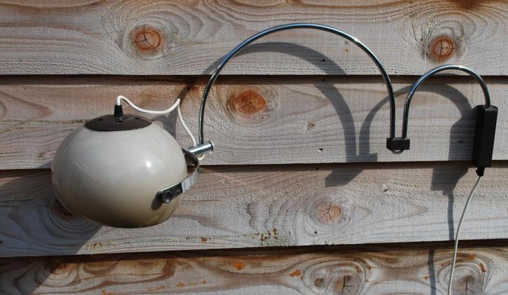 Dijkstra dubbele booglamp wandlamp, Huis en Inrichting, Lampen | Wandlampen, Gebruikt, Kunststof, Metaal, Ophalen of Verzenden
