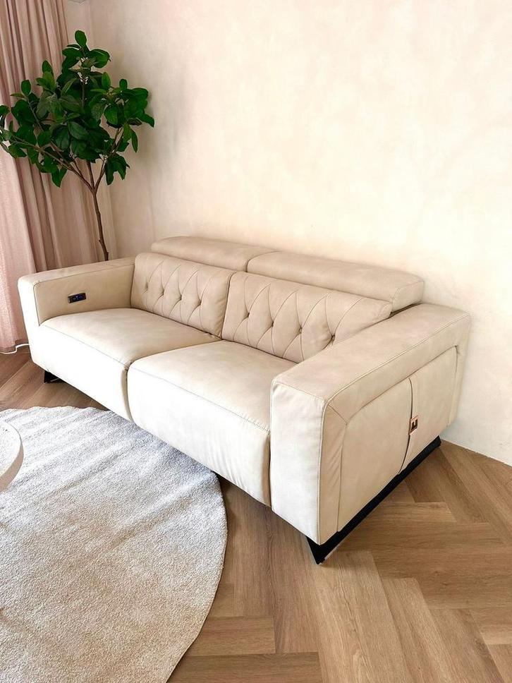 Madeira 3-zits bank Beige/Ecru, Huis en Inrichting, Banken | Complete zithoeken, Zo goed als nieuw, Ophalen