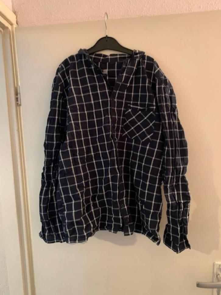 Blauw/witte blouse van de Hema. Maat M, Kleding | Dames, Blouses en Tunieken, Zo goed als nieuw, Maat 38/40 (M), Blauw, Ophalen of Verzenden