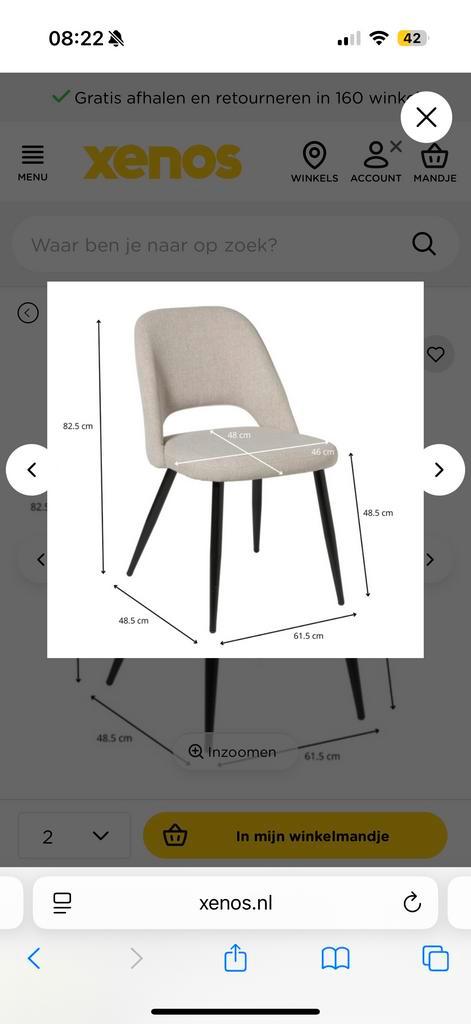 4 Xenos Eetkamerstoelen, Huis en Inrichting, Stoelen, Zo goed als nieuw, Vier, Stof, Overige kleuren, Ophalen of Verzenden