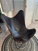 Leren Vlinderstoel, Huis en Inrichting, Stoelen, Ophalen, Gebruikt, Bruin, Leer