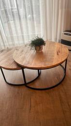 Salontafel set van 2 mangohout, Ophalen, Rond, 50 tot 100 cm, Zo goed als nieuw
