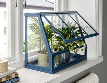 Ikea planten kasje blauw metaal beschikbaar voor biedingen