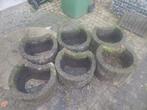 6 Antraciet Betonnen Bloembakken  GRATIS, Ophalen, Gebruikt, Minder dan 30 cm, Minder dan 60 cm