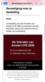 2 kaartjes Vrienden van Amstel Live 2026 zaterdag 24 januari, Tickets en Kaartjes, Evenementen en Festivals, Twee personen