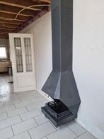 Stalen openhaard met schouw en rookkanaal – compleet, Huis en Inrichting, Ophalen, Gebruikt, Vrijstaande haard, Houthaard