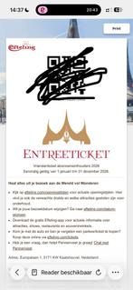 Efteling tickets 2x heel 2026 geldig, Twee personen, Ticket of Toegangskaart