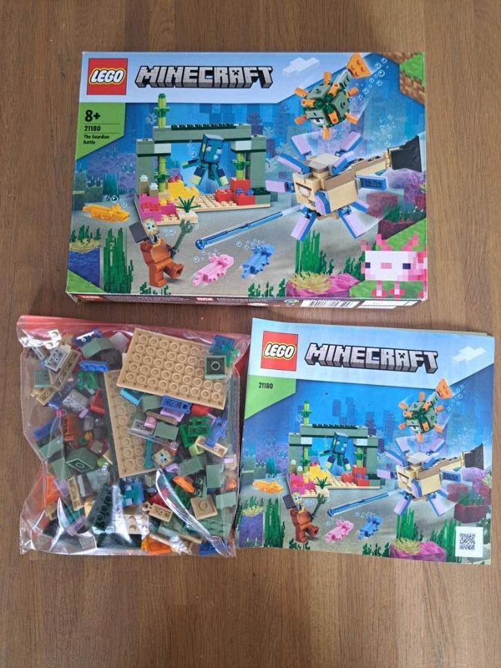 Lego Minecraft de bewakersstrijd 21180, Kinderen en Baby's, Speelgoed | Duplo en Lego, Zo goed als nieuw, Lego, Complete set, Ophalen of Verzenden