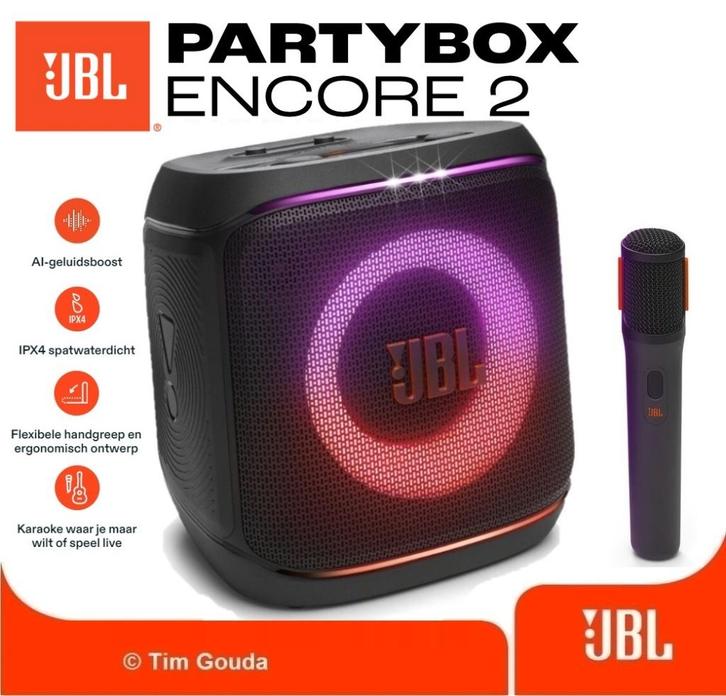 ✅ JBL Partybox Encore 2 + Microfoon - NIEUW, Audio, Tv en Foto, Luidsprekers, Nieuw, Overige typen, 120 watt of meer, JBL, Ophalen of Verzenden
