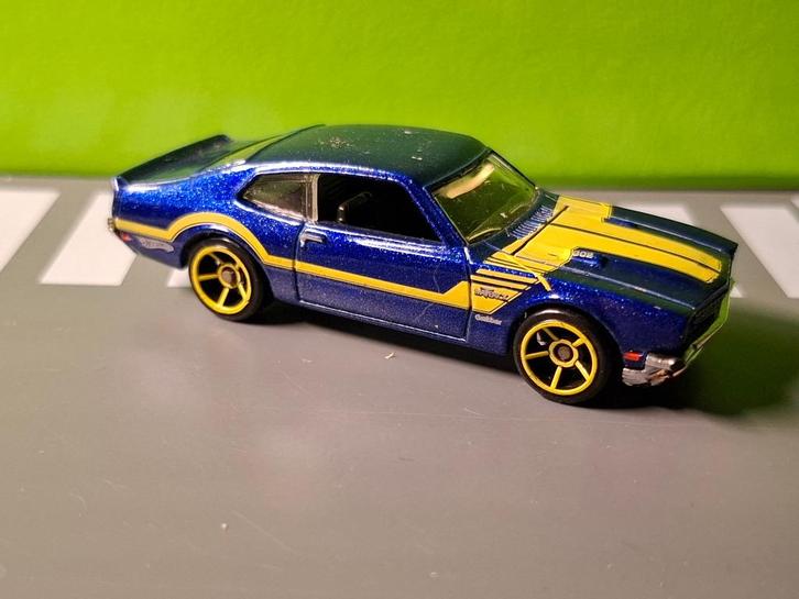 Hotwheels - 1972 Ford Maverick Grabber [blauw] 1/60, Hobby en Vrije tijd, Modelauto's | Overige schalen, Gebruikt, Auto, Ophalen of Verzenden