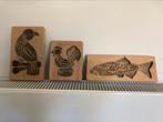 Houtsnijwerk houten mal vis vogel kip haan rustiek sober, Huis en Inrichting, Woonaccessoires | Overige, Ophalen of Verzenden