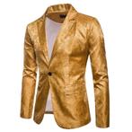Heren gouden paisley colbert mannen blazer jasje bloemen, Verzenden, Nieuw, Overige maten
