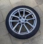 4x AEZ Raise Velgen + winterbanden, 18 inch, Gebruikt, Banden en Velgen, Personenwagen