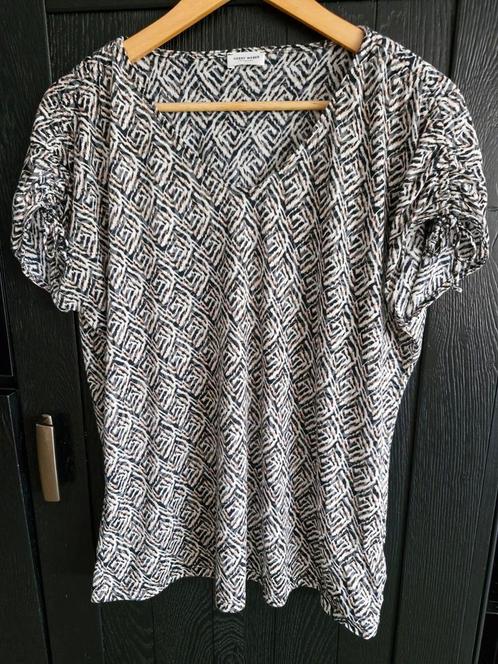 SHIRT TOP GERRY WEBER XL 42 44 tricot zwart grijs creme mode, Kleding | Dames, Tops, Zo goed als nieuw, Maat 42/44 (L), Zwart