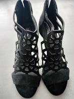 Hoge zwarte hak sandalen maat 39, Ophalen of Verzenden, Zo goed als nieuw, Zwart, Sandalen of Muiltjes