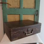 Kist koffer hout origineel plat 57 x 36,5 x 18 cm brocante, Minder dan 50 cm, Gebruikt, 50 tot 100 cm, Ophalen of Verzenden