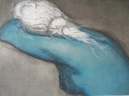 Olieverf schilderij "Rustende naakte vrouw" (gesigneerd), Antiek en Kunst, Kunst | Schilderijen | Modern, Ophalen of Verzenden