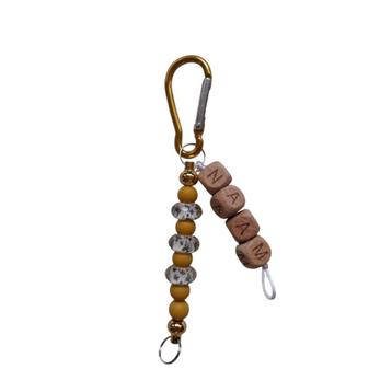 Gepersonaliseerde naam klik sleutelhanger mosterdgeel  beschikbaar voor biedingen