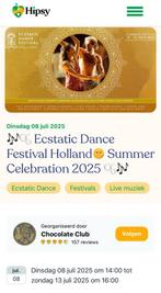 Ecstatic Dance Festival 8-13 juli incl 1p-kamer privé badkmr, Eén persoon