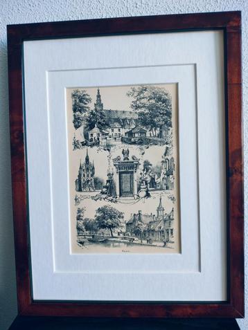 Craandijk Litho Gouda Markt Raam Kerk Stadhuis 1880 (98) beschikbaar voor biedingen