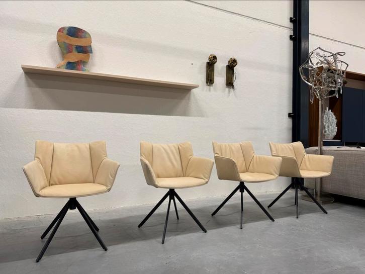 4 Nieuw Label Gustav Jr Draaistoelen leer Design stoel, Huis en Inrichting, Stoelen, Nieuw, Vier, Leer, Ophalen of Verzenden