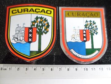 2x folie sticker curacao netherlands antilles logo embleem beschikbaar voor biedingen