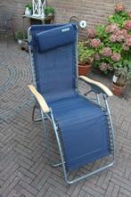luie camping stoel, Ophalen, Gebruikt, Blauw, Metaal