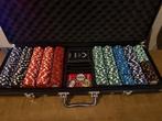 Pokerset 525 chips met pokermat, Ophalen, Zo goed als nieuw