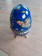Blauw Russisch ei met Vlinders, Antiek en Kunst, Ophalen of Verzenden