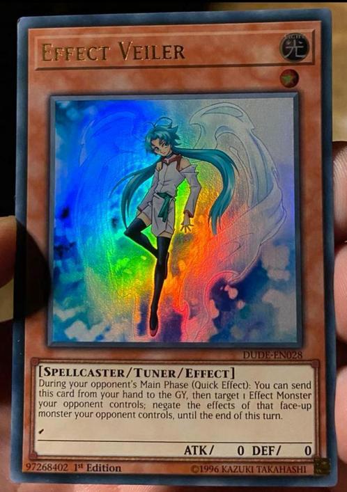 Yu-Gi-Oh! Effect Veiler DUDE 1st Edition !, Hobby en Vrije tijd, Verzamelkaartspellen | Yu-gi-Oh!, Zo goed als nieuw, Losse kaart