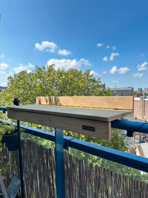 Balkonbar hout met beugelset, Huis en Inrichting, Barren, Zo goed als nieuw, Ophalen