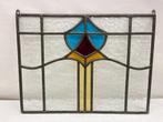 Gebrandschilderde glas in lood panelen, ramen, gekleurd glas, Antiek en Kunst, Ophalen