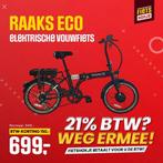 Raaks ECO elektrische vouwfiets, BTW-actie, nú 699,-!, Nieuw, Totaal opvouwbaar, 20 inch of meer, Versnellingen