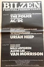 Paginagrote A3 advertentie BILZEN FESTIVAL 1979 AC/DC Police, Ophalen of Verzenden