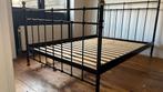 Zwart metalen bed met messing details, Ophalen, Gebruikt, Unknown, Wit