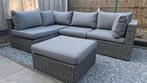 Loungebank grijs met kussens, Tuin en Terras, Tuinsets en Loungesets, Ophalen, 4 zitplaatsen, Gebruikt, Bank