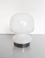 Witte vintage space age Italiaanse mushroom lamp, Huis en Inrichting, Lampen | Tafellampen, Ophalen of Verzenden, Glas, Minder dan 50 cm